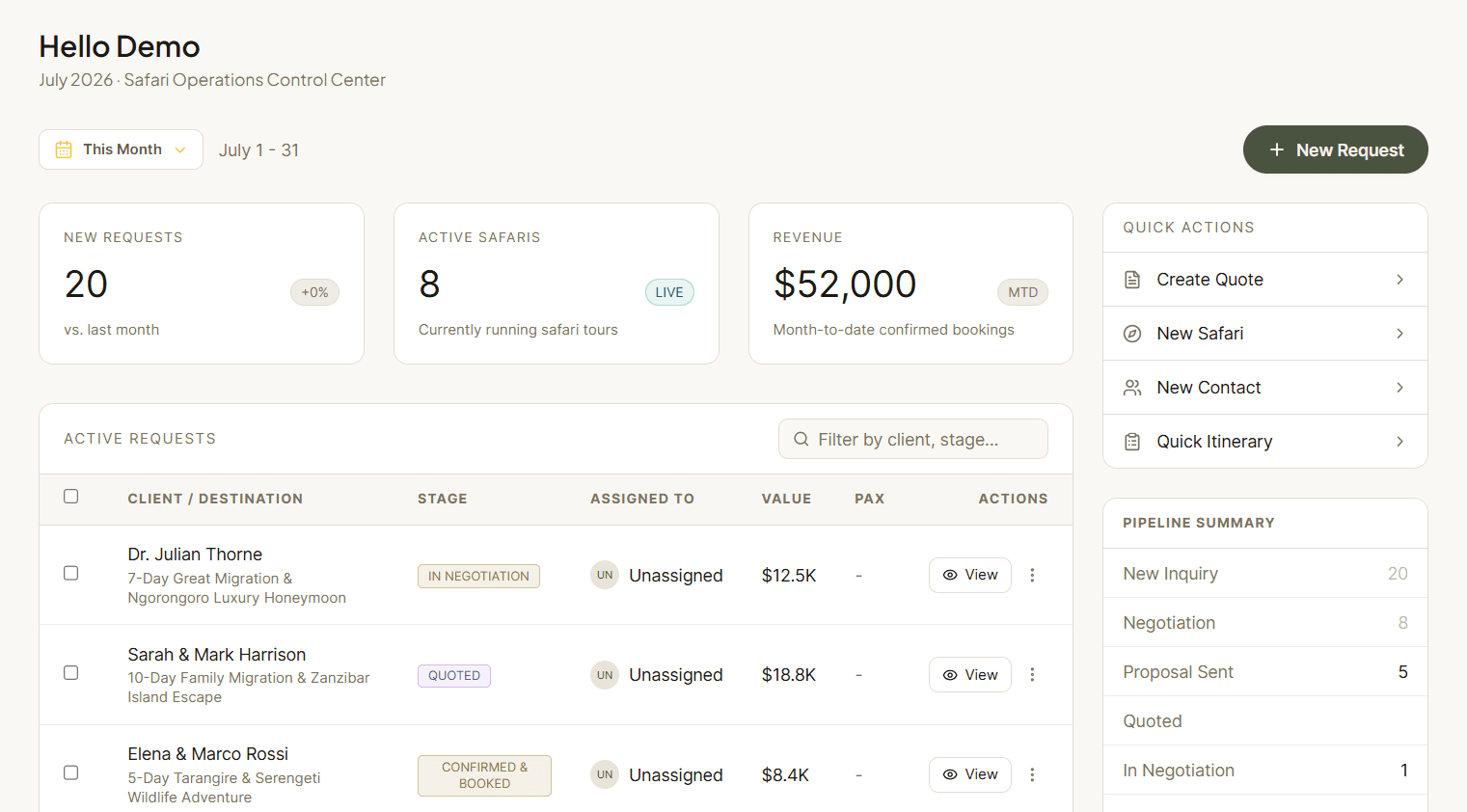 Smart Rate Engine Dashboard Interface